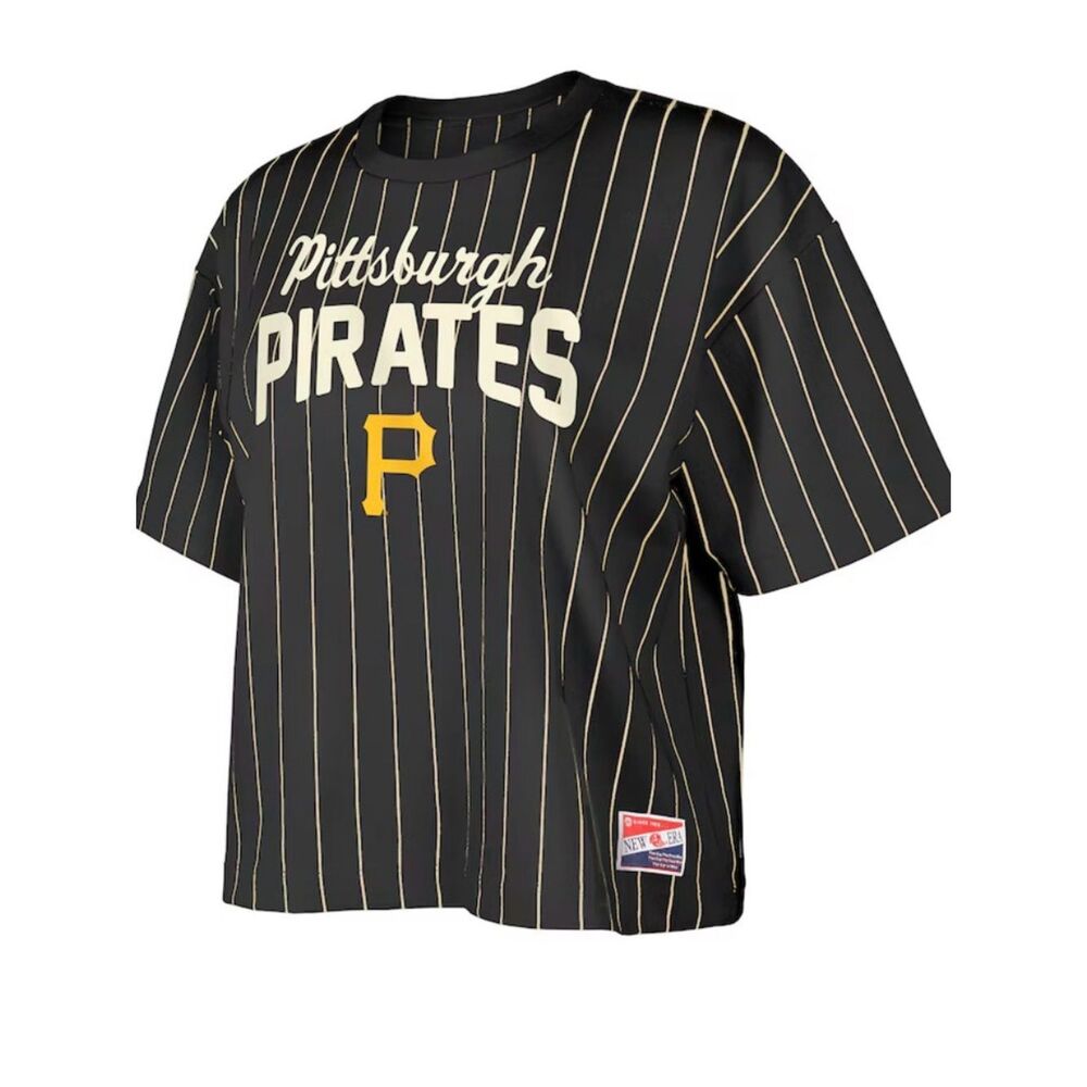 New Era Women's Pittsburgh Pirates Baseball Pinstripe Cropped Tee NWT Size XL